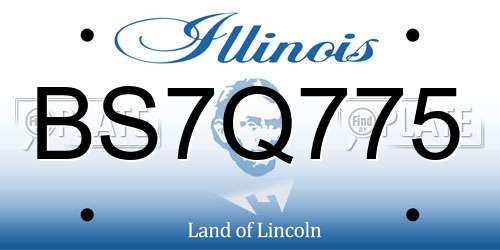 BS7Q775 Illinois License Plate