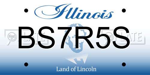BS7R5S Illinois License Plate