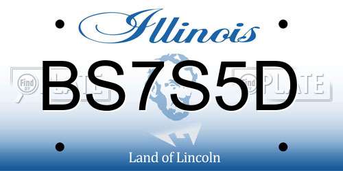 BS7S5D Illinois License Plate