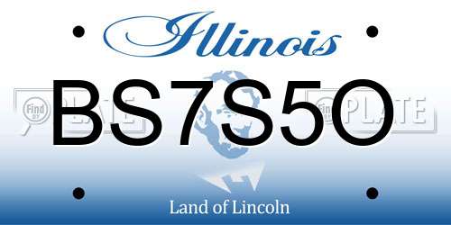BS7S5O Illinois License Plate