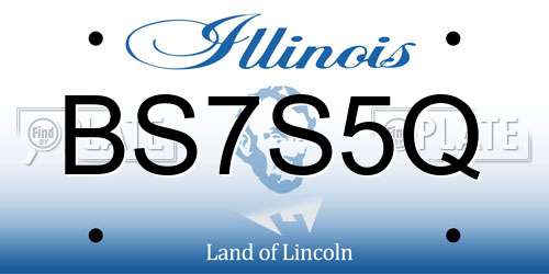 BS7S5Q Illinois License Plate