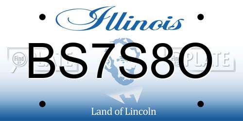 BS7S8O Illinois License Plate