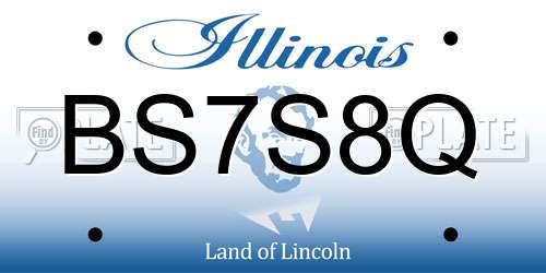 BS7S8Q Illinois License Plate