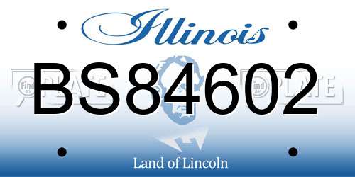 BS84602 Illinois License Plate