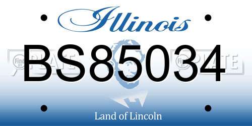 BS85034 Illinois License Plate