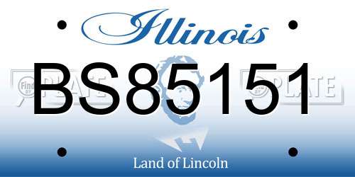 BS85151 Illinois License Plate
