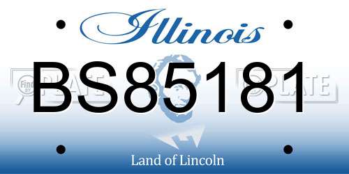 BS85181 Illinois License Plate