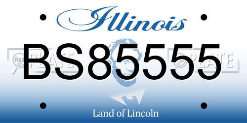BS85555 Illinois License Plate