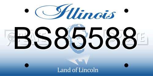 BS85588 Illinois License Plate