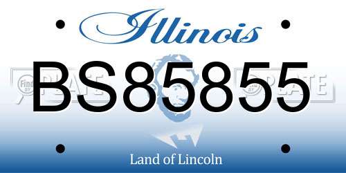 BS85855 Illinois License Plate