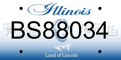 BS88034 Illinois License Plate