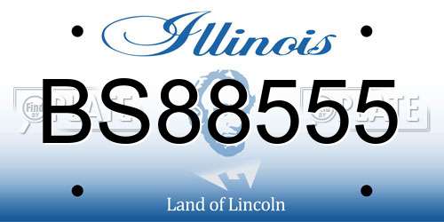 BS88555 Illinois License Plate