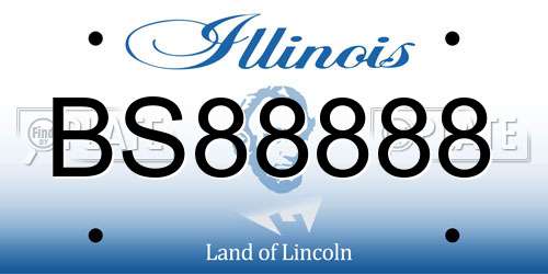 BS88888 Illinois License Plate
