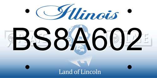 BS8A602 Illinois License Plate