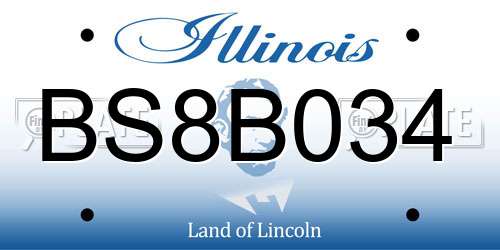 BS8B034 Illinois License Plate
