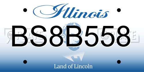 BS8B558 Illinois License Plate