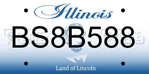 BS8B588 Illinois License Plate