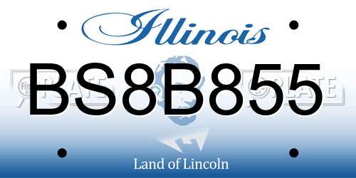 BS8B855 Illinois License Plate