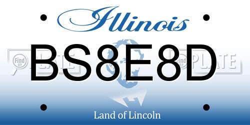 BS8E8D Illinois License Plate