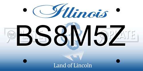 BS8M5Z Illinois License Plate