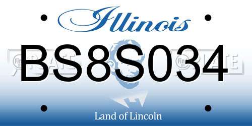 BS8S034 Illinois License Plate