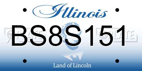 BS8S151 Illinois License Plate