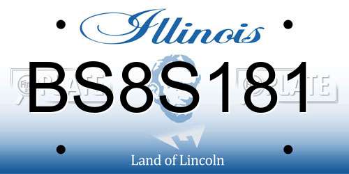 BS8S181 Illinois License Plate