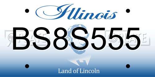 BS8S555 Illinois License Plate