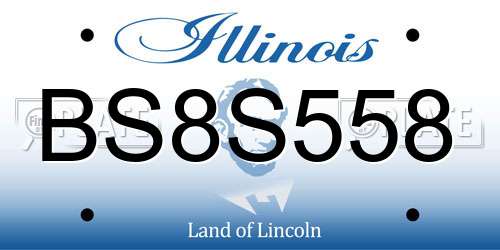 BS8S558 Illinois License Plate