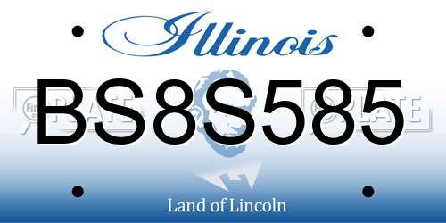BS8S585 Illinois License Plate
