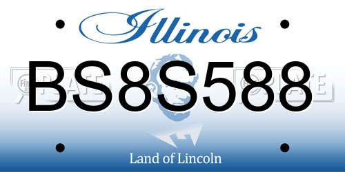 BS8S588 Illinois License Plate