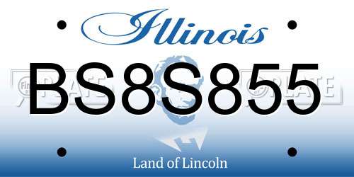 BS8S855 Illinois License Plate