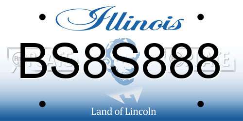 BS8S888 Illinois License Plate