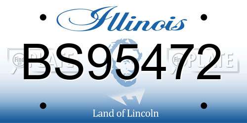 BS95472 Illinois License Plate