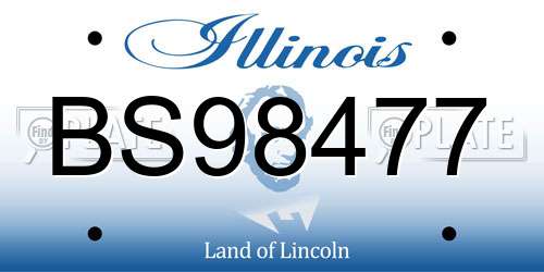 BS98477 Illinois License Plate