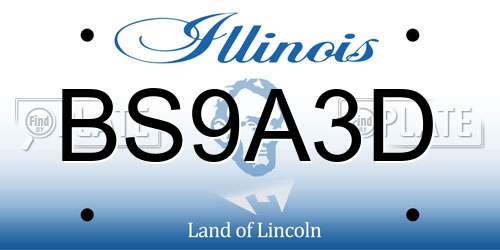 BS9A3D Illinois License Plate