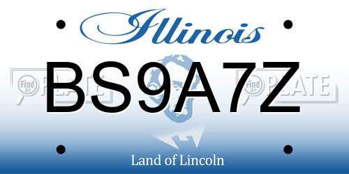 BS9A7Z Illinois License Plate