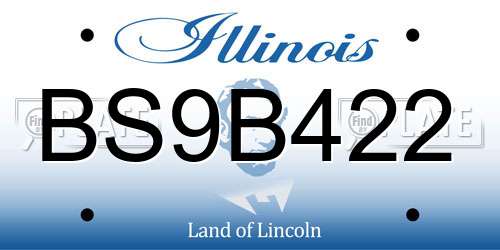 BS9B422 Illinois License Plate