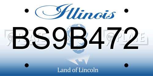 BS9B472 Illinois License Plate