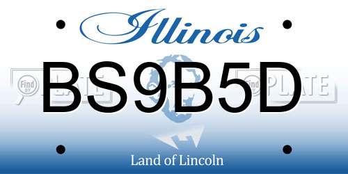 BS9B5D Illinois License Plate