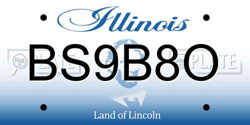 BS9B8O Illinois License Plate