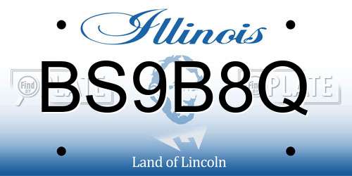 BS9B8Q Illinois License Plate