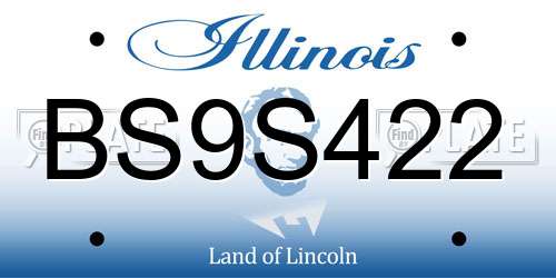 BS9S422 Illinois License Plate