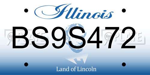 BS9S472 Illinois License Plate