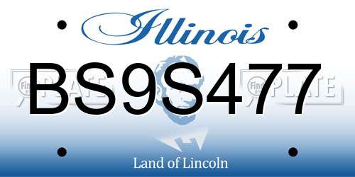 BS9S477 Illinois License Plate
