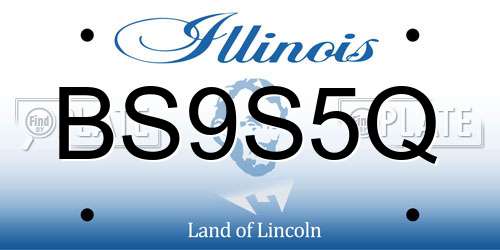 BS9S5Q Illinois License Plate