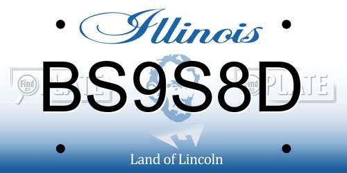 BS9S8D Illinois License Plate