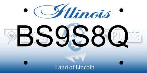 BS9S8Q Illinois License Plate