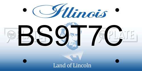 BS9T7C Illinois License Plate