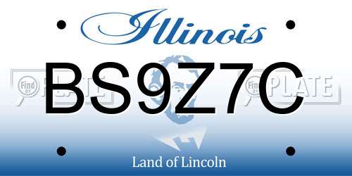 BS9Z7C Illinois License Plate